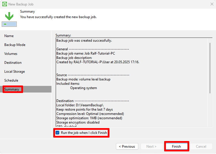 17 zusammenfassung und start backup add new job