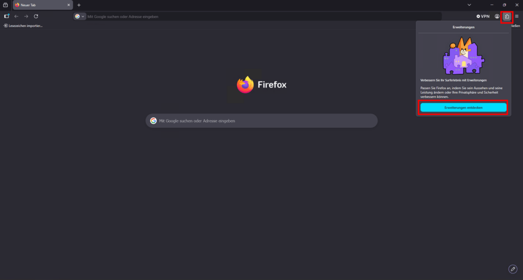 Firefox Erweiterungen installieren