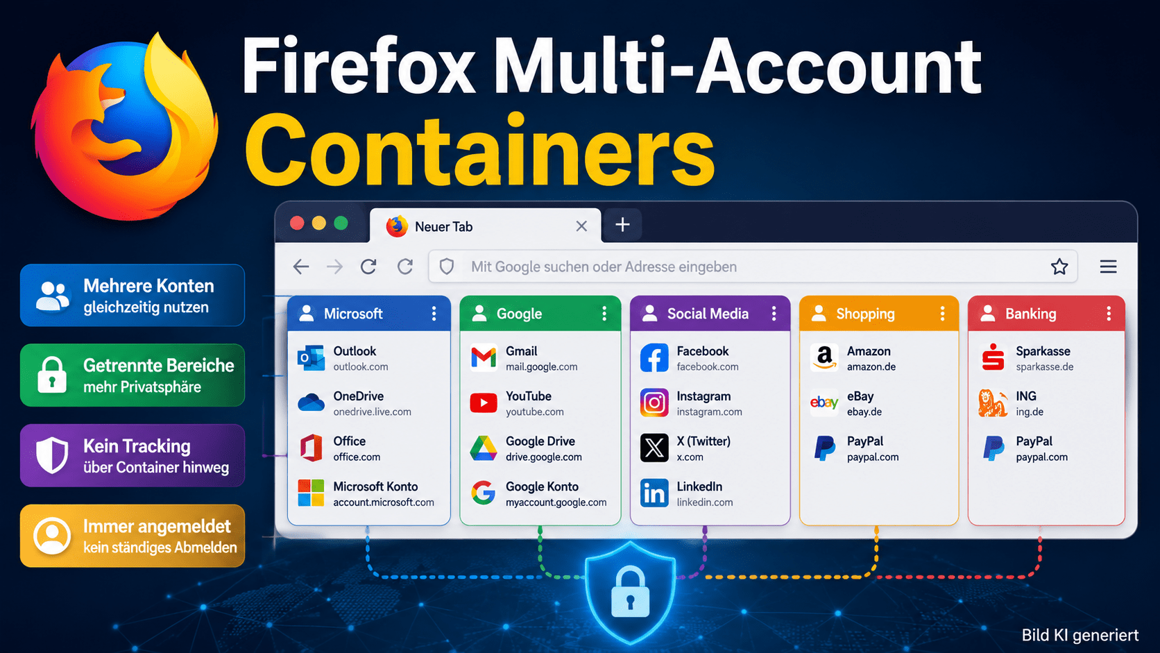 Firefox Multi Account ontainers machen den Browser sicherer